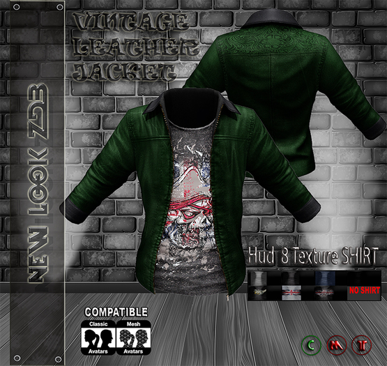 [ZDB]Vintage Leather Jacket GREEN