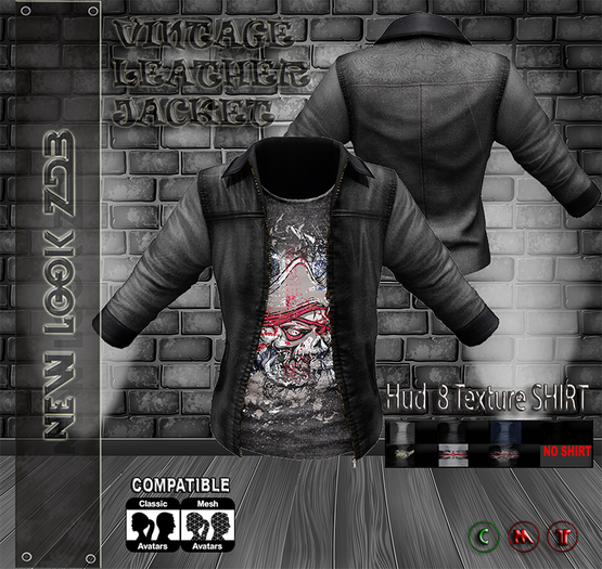 [ZDB]Vintage Leather Jacket GREY