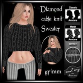!MiH Sweater. diamond cable knit .grimm