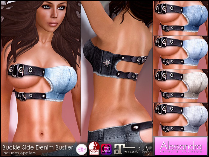 ALESSANDRA - Buckle Side Denim Bustier (6 Colors)