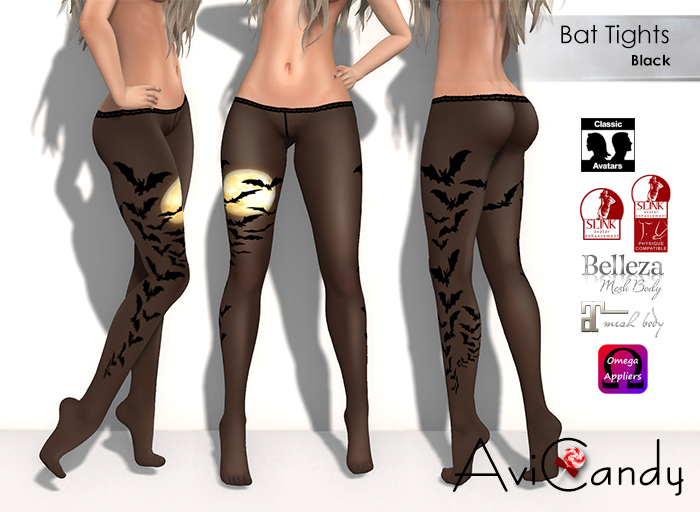 AVICANDY Bat Tights - Black
