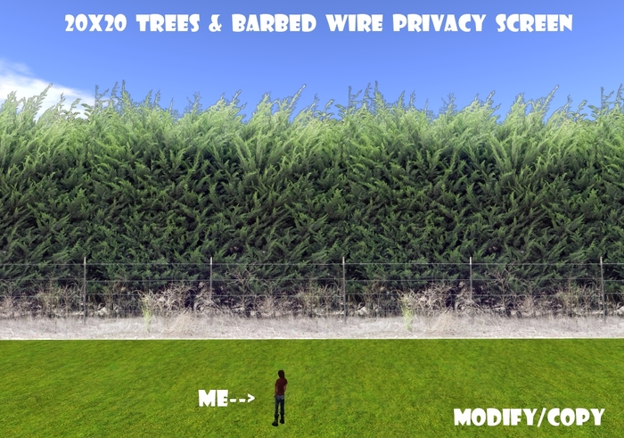 20x20 Trees & Barbed Wire Privacy Screen (Seamless)
