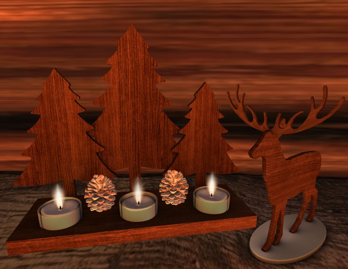 Wooden Xmas Tree - Tea Light Display 2