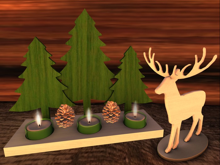 Wooden Xmas Tree - Tea Light Display 5