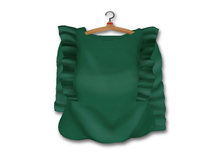 {amiable}Mesh Shoulder Ruffle Long-sleeved Blouse_Green