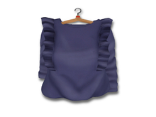 {amiable}Mesh Shoulder Ruffle Long-sleeved Blouse_Navy