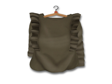 {amiable}Mesh Shoulder Ruffle Long-sleeved Blouse_Dark brown