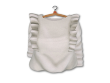 {amiable}Mesh Shoulder Ruffle Long-sleeved Blouse_White