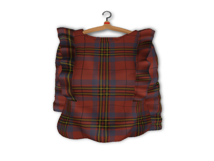 {amiable}Mesh Shoulder Ruffle Long-sleeved Blouse_Check04