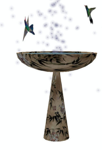 Birdbath Fountain Oriental Hummingbird emit