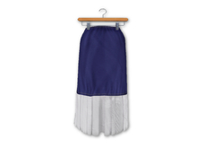 {amiable}Mesh Slim Pleated Long Skirt_Dark blue