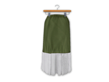 {amiable}Mesh Slim Pleated Long Skirt_Khaki