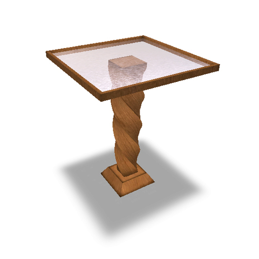 Bar Glass Table (Red Wood)