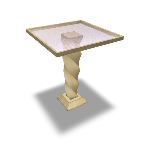 Bar Glass Table (Beach Wood)