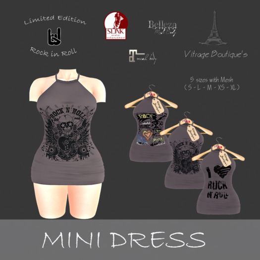 (VItrage Boutique's) Mini Dress Lara (Gray Rock)