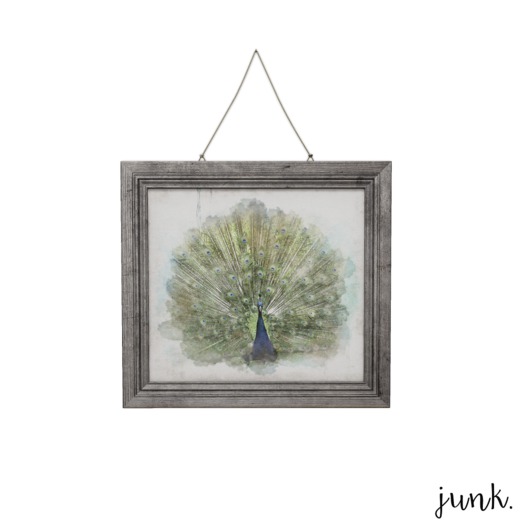 junk. peacock frame. two.