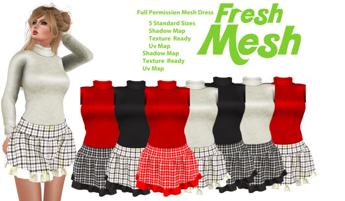 Fresh Mesh-Full Permission mesh Dress  34 2015