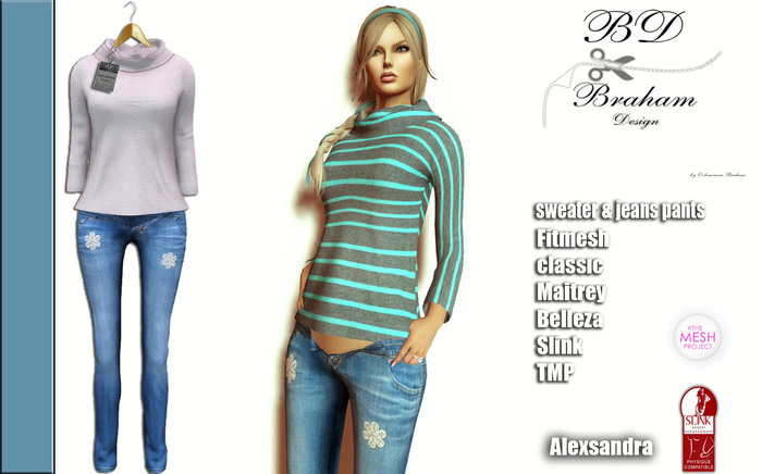 Braham Design *Pink Alexsandra Sweater Mesh