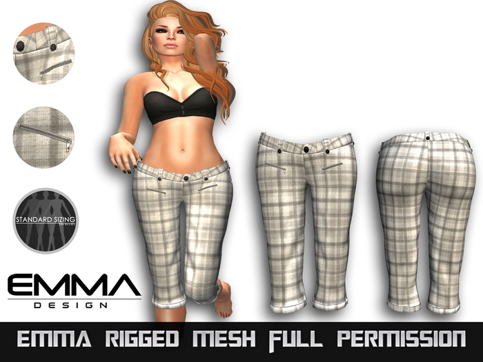 Emma Full Perm Rigged Mesh Sima Capri Pants