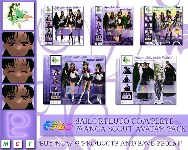 ♇  SAILORPLUTO COMPLETE MANGA SCOUT AVATAR PACK  ♇ 