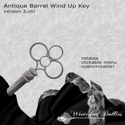 Doll Key, Silver Antique Barrel