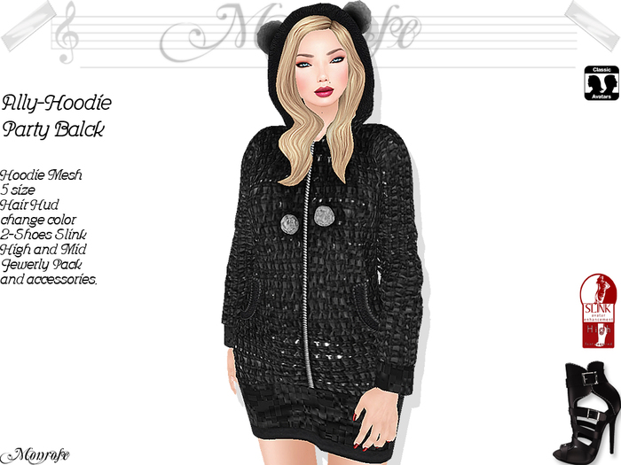 Monrose*Ally-Hoodie Party Balck