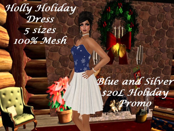 Holly Holiday Blue n Silver