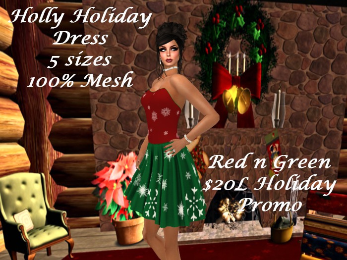 Holly Holiday Dress Red n Green