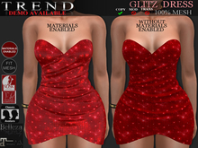 TREND - GLITZ DRESS "RED" MAITREYA - BELLEZA - SLINK - FITTED MESH