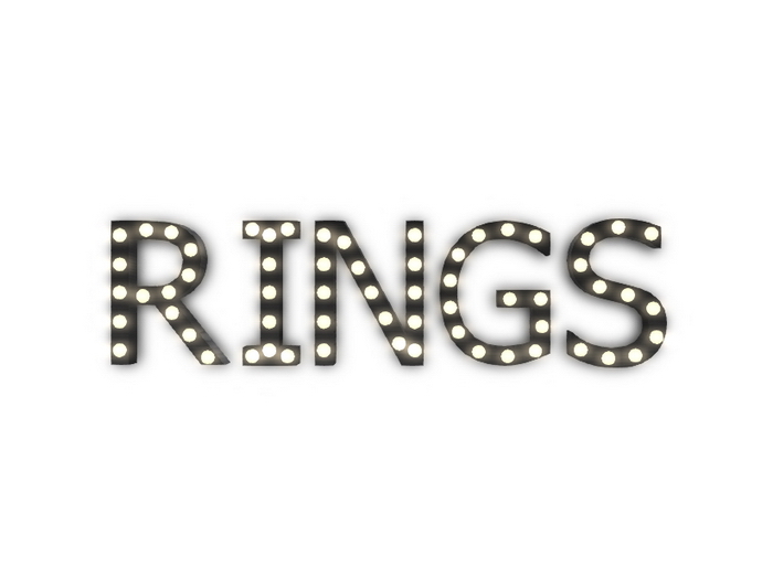 [Px] "RINGS" Illuminated Light Bulbs Sign