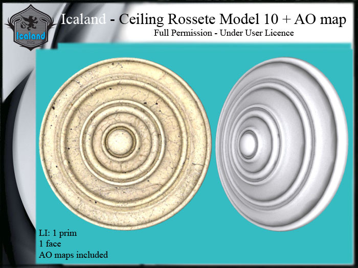 Icaland - Ceiling Rossete Model 10 + AO map