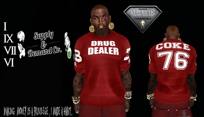 Supply & Demand "DRUG DEALER" RED LEATHER