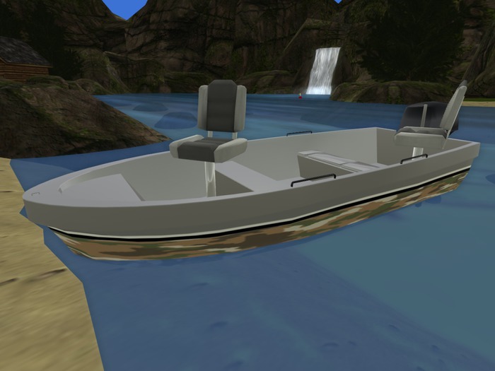 Camouflage drivable skybox fishing boat.(18 prims)