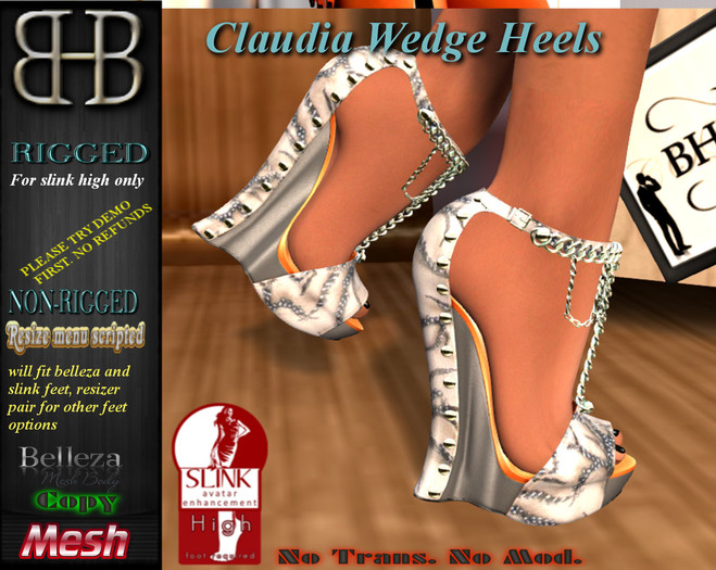 !!BHB!! CLAUDIA WEDGES (FALL, SLINK, BELLEZA, RESIZE)