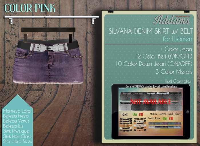 Addams // Silvana Denim Skirt w/Belt // Fantasy