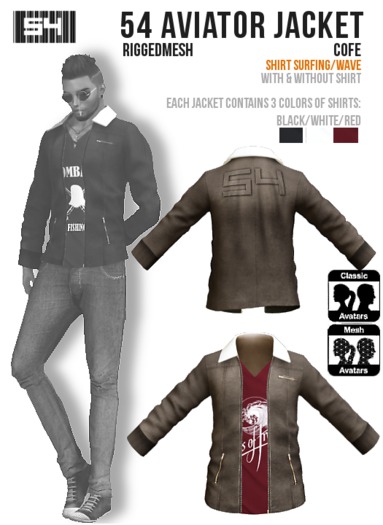 [CLuB54] 54 AVIATOR JACKET COFE - SURFING/WAVE