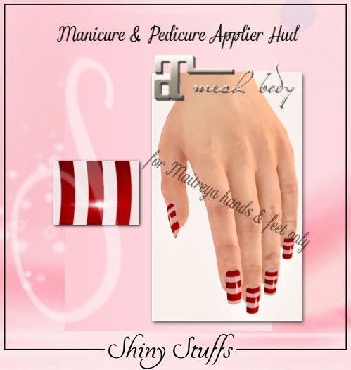 ~Shiny Stuffs~  FREE GIFT! CandyCane Nail Hud for Maitreya Only