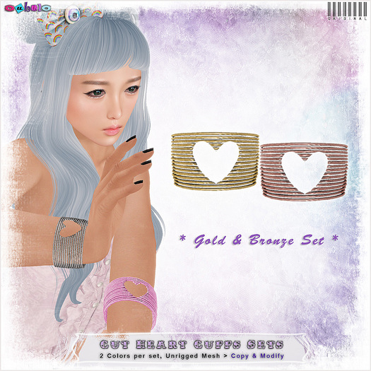 [ bubble ] Cut Heart Gold & Bronze Set