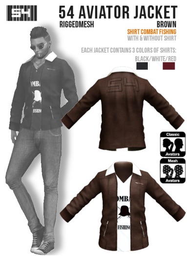 [CLuB54] 54 AVIATOR JACKET BROWN - COMBAT FISHING