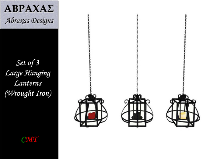 AD Large Hanging Lanterns - Wrought Iron