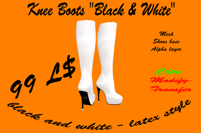 +++Knee Boots "Black & White" BOX