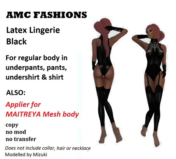 AMC Latex Lingerie Black