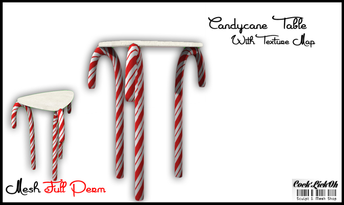 FULL PERM Christmas Candy Cane Table