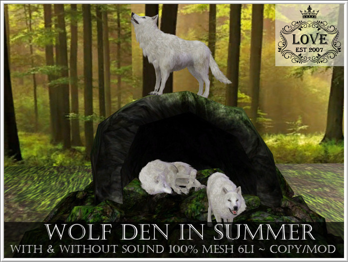 LOVE - HOWLING WOLF DEN - MOSSY - 2 VERSIONS WITH AND WITHOUT SOUND