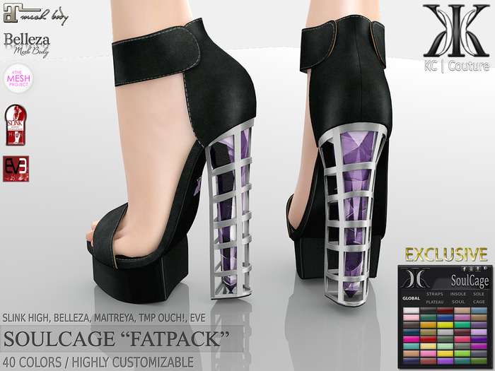 .:KC:. SOULCAGE HEELS - SLINK HIGH, MAITREYA, BELLEZA, TMP, EVE