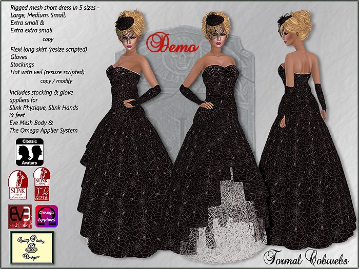 Crazy Pastry Designs Formal Cobwebs MESH Dress DEMO