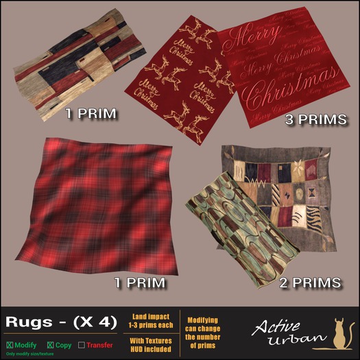 [A-U] Rug - Pack Rugs (x 4)