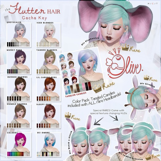 .Olive. the Flutter Hair - Murky Hues