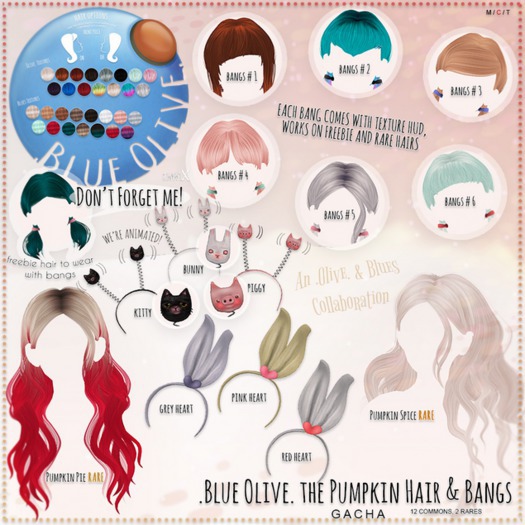 .Blue Olive. the Pumpkin Hair Gacha - Red Heart Headband [Rez]