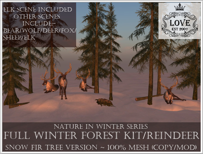 LOVE - NATURE IN WINTER - FULL FOREST KIT WITH REINDEER (SNOW FIR VERSION) *PROMO*